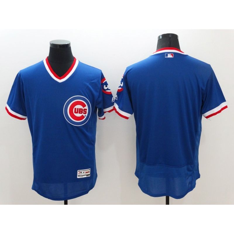 Cheap Cubs Jersey From China Blue V-neck throwback Blank 2016 FLEXBASE in Men Women Youth Size