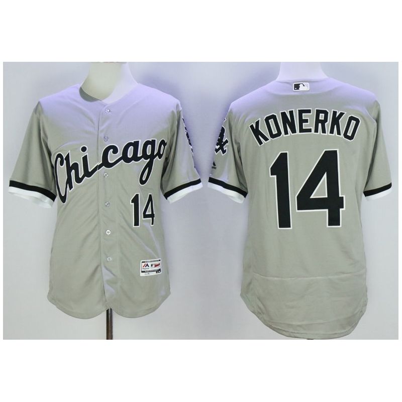 Cheap Paul Konerko White Sox Jersey From China Grey 2016 FLEXBASE #14 in Men Women Youth Size