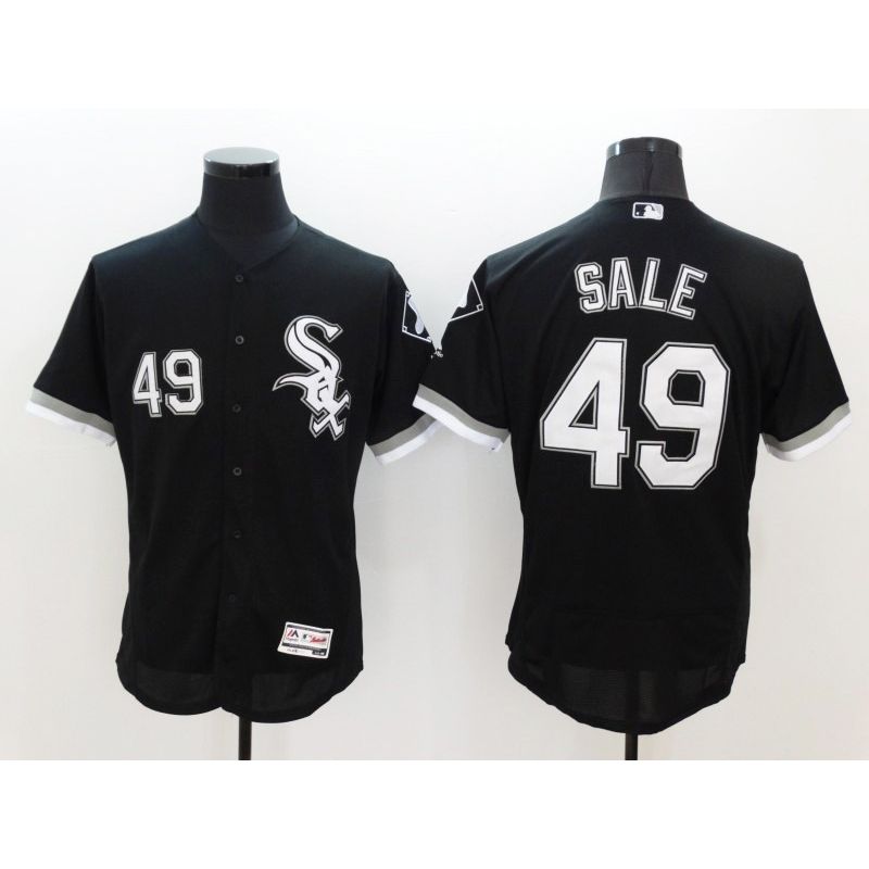 Cheap Chris Sale White Sox Jersey From China Black 2016 FLEXBASE #49 in Men Women Youth Size