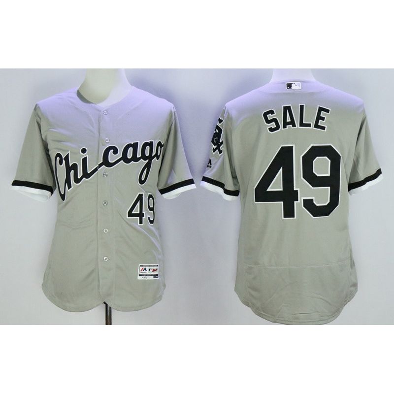 Cheap Chris Sale White Sox Jersey From China Gray 2016 FLEXBASE #49 in Men Women Youth Size