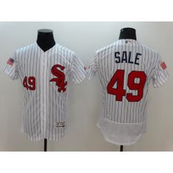 Cheap Chris Sale White Sox Jersey From China White Fashion Stars & Stripes 2016 FLEXBASE #49 in Men Women Youth Size