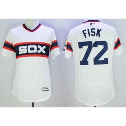 Cheap Carlton Fisk White Sox Jersey From China White 1983 throwback 2016 FLEXBASE #72 in Men Women Youth Size