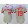 Cheap Joey Votto Reds Jersey From China Grey V-neck throwback 2016 FLEXBASE #19 in Men Women Youth Size