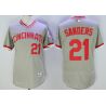 Cheap Reggie Sanders Reds Jersey From China Grey V-neck throwback 2016 FLEXBASE #21 in Men Women Youth Size