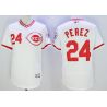 Cheap Tony Perez Reds Jersey From China White V-neck throwback 2016 FLEXBASE #24 in Men Women Youth Size