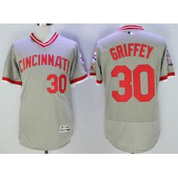 Cheap Ken Griffey Reds Jersey From China Grey V-neck throwback 2016 FLEXBASE #30 in Men Women Youth Size