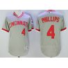 Cheap Brandon Phillips Reds Jersey From China Grey V-neck throwback 2016 FLEXBASE #4 in Men Women Youth Size