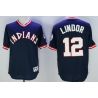 Cheap Francisco Lindor Indians Jersey From China Navy 1976 throwback #12 in Men Women Youth Size