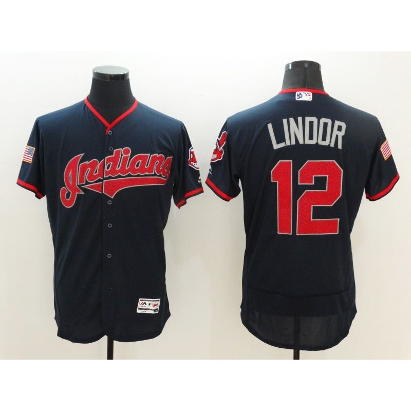 Cheap Francisco Lindor Indians Jersey From China Navy Fashion Stars & Stripes 2016 FLEXBASE #12 in Men Women Youth Size Cheap Francisco Lindor Indians Jersey From China Navy Fashion Stars & Stripes 2016 FLEXBASE #12 in Men Women Youth Size