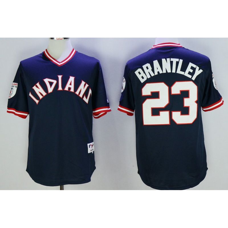 Cheap Michael Brantley Indians Jersey From China Navy 1976 throwback #23 in Men Women Youth Size Cheap Michael Brantley Indians Jersey From China Navy 1976 throwback #23 in Men Women Youth Size