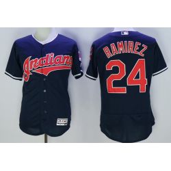 Cheap Michael Bourn Indians Jersey From China Navy 2016 FLEXBASE #24 in Men Women Youth Size
