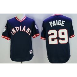 Cheap Satchel Paige Indians Jersey From China Navy 1976 throwback #29 in Men Women Youth Size