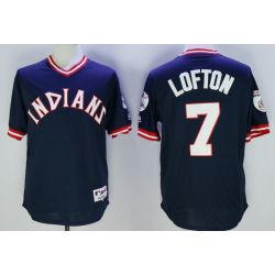 Cheap Kenny Lofton Indians Jersey From China Navy 1976 throwback #7 in Men Women Youth Size