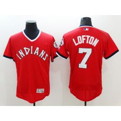 Cheap Kenny Lofton Indians Jersey From China Red 2016 FLEXBASE #7 in Men Women Youth Size