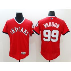 Cheap Ricky Vaughn Indians Jersey From China Red V-neck 2016 FLEXBASE #99 in Men Women Youth Size
