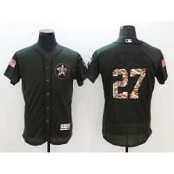 Cheap Jose Altuve Astros Jersey From China Olive Salute To Service 2016 FLEXBASE #27 in Men Women Youth Size