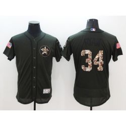 Cheap Nolan Ryan Astros Jersey From China Olive Salute To Service 2016 FLEXBASE #34 in Men Women Youth Size