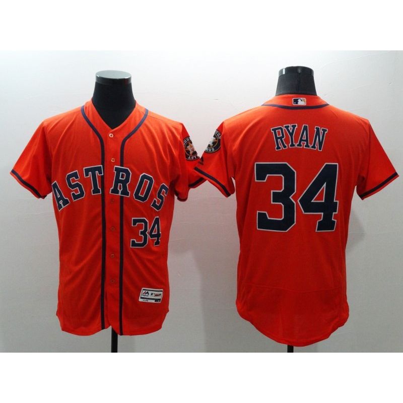 Cheap Nolan Ryan Astros Jersey From China Orange 2016 FLEXBASE #34 in Men Women Youth Size