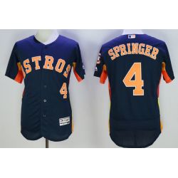 Cheap George Springer Astros Jersey From China Navy 2016 FLEXBASE #4 in Men Women Youth Size