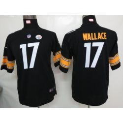 Cheap Mike Wallace Steelers Youth Jersey #17 Black From China