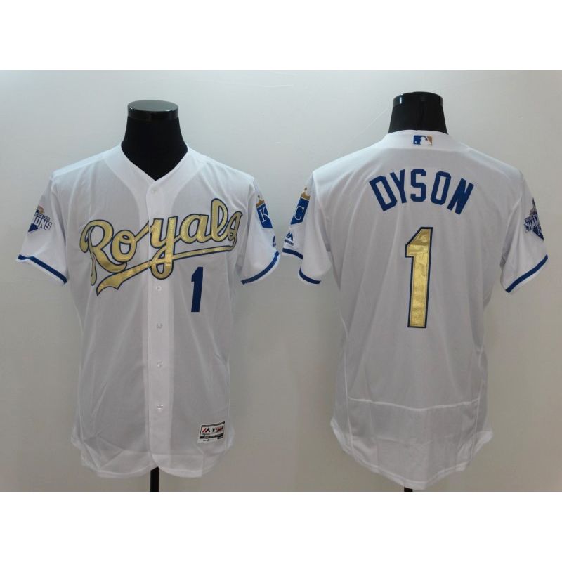 Cheap Jarrod Dyson Royals Jersey From China White 2016 champion 2016 FLEXBASE #1 in Men Women Youth Size