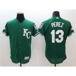 Cheap Salvador Perez Royals Jersey From China Green 2016 FLEXBASE #13 in Men Women Youth Size