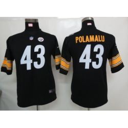 Cheap Troy Polamalu Steelers Youth Jersey #43 Black From China