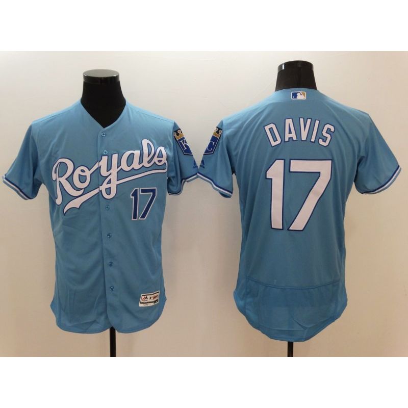 Cheap Wade Davis Royals Jersey From China Light Blue 2016 FLEXBASE #17 in Men Women Youth Size