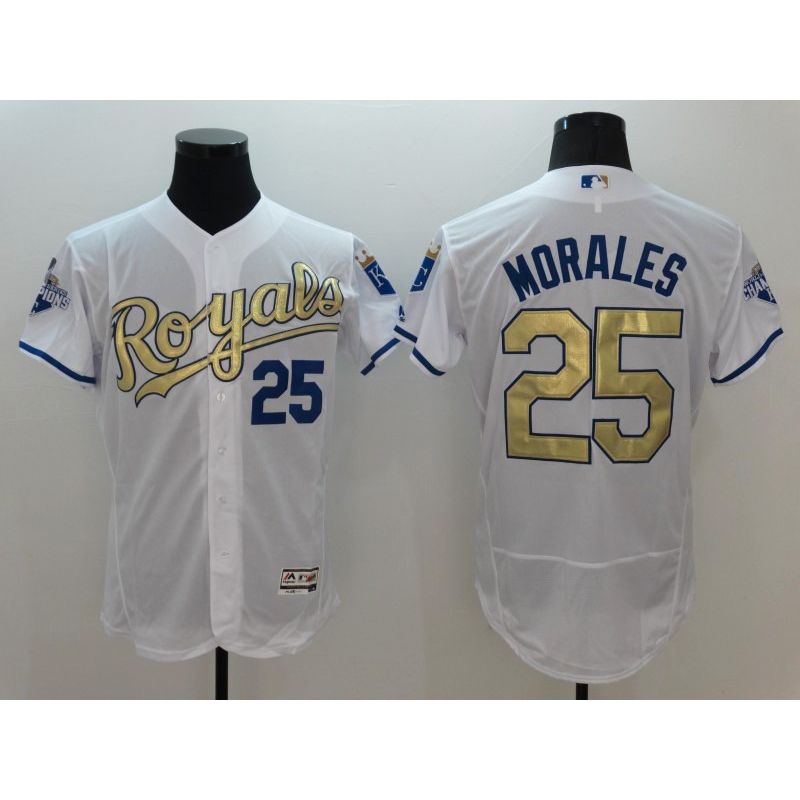 Cheap Kendrys Morales Royals Jersey From China White 2016 champion 2016 FLEXBASE #25 in Men Women Youth Size