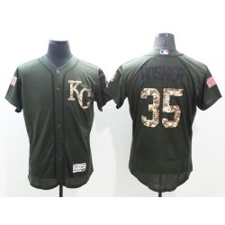 Cheap Eric Hosmer Royals Jersey From China Olive Salute To Service 2016 FLEXBASE #35 in Men Women Youth Size