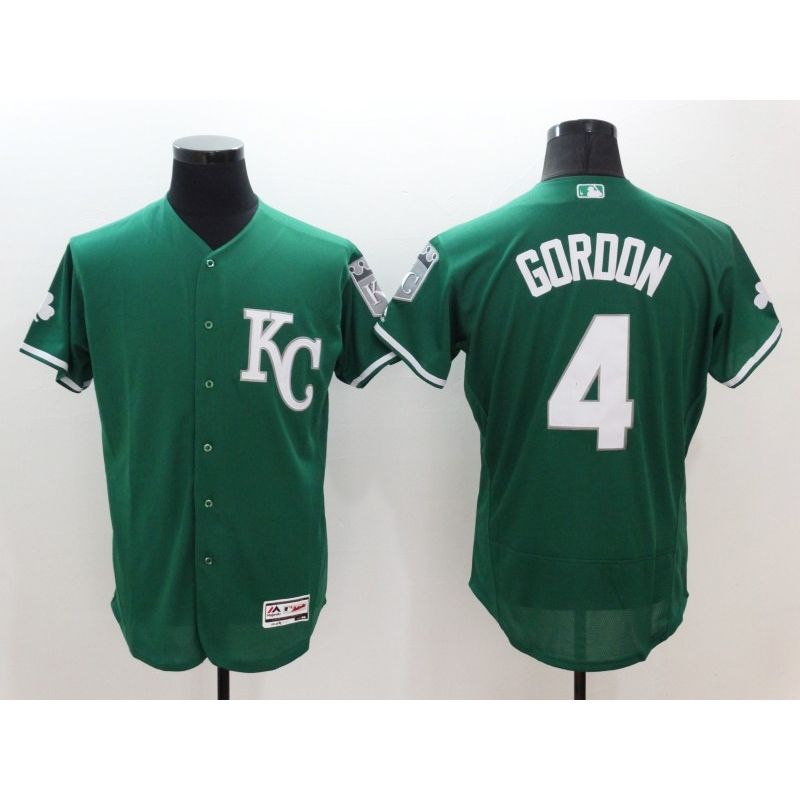 Cheap Alex Gordon Royals Jersey From China Green 2016 FLEXBASE #4 in Men Women Youth Size