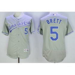 Cheap George Brett Royals Jersey From China Gray 2016 FLEXBASE #5 in Men Women Youth Size