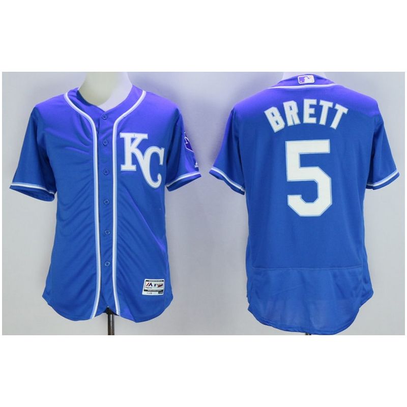 Cheap George Brett Royals Jersey From China Royal Blue 2016 FLEXBASE #5 in Men Women Youth Size