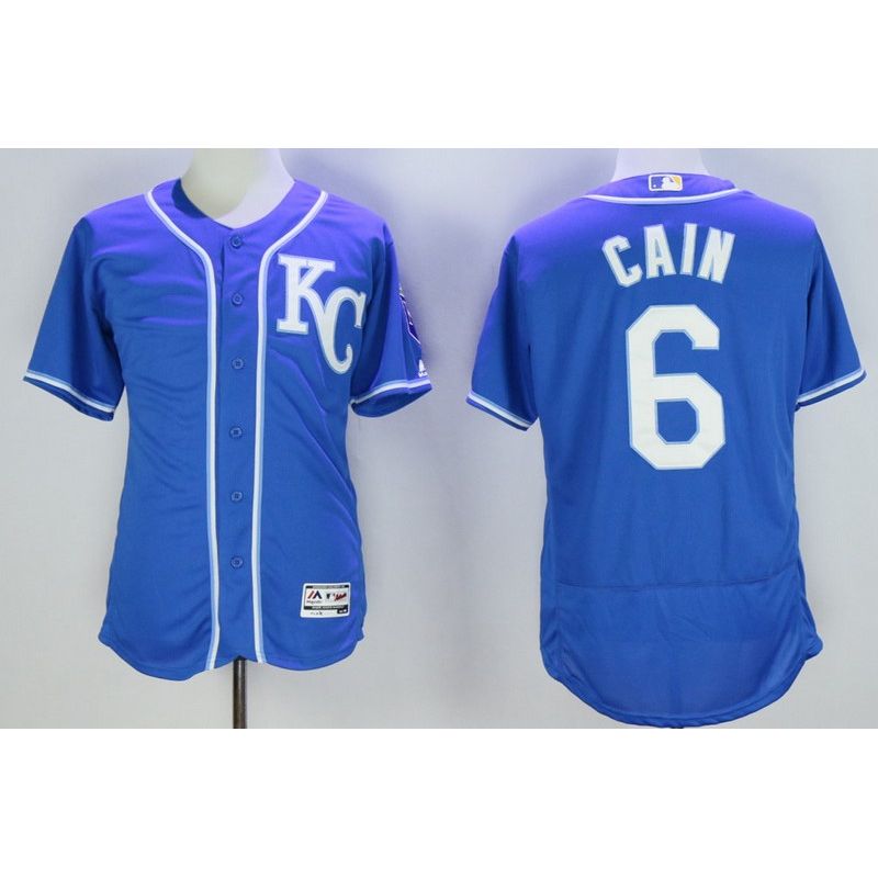 Cheap Lorenzo Cain Royals Jersey From China Blue 2016 FLEXBASE #6 in Men Women Youth Size