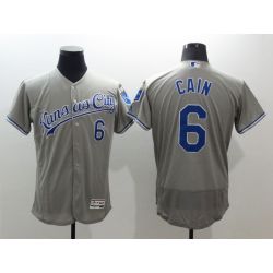 Cheap Lorenzo Cain Royals Jersey From China Gray 2016 FLEXBASE #6 in Men Women Youth Size