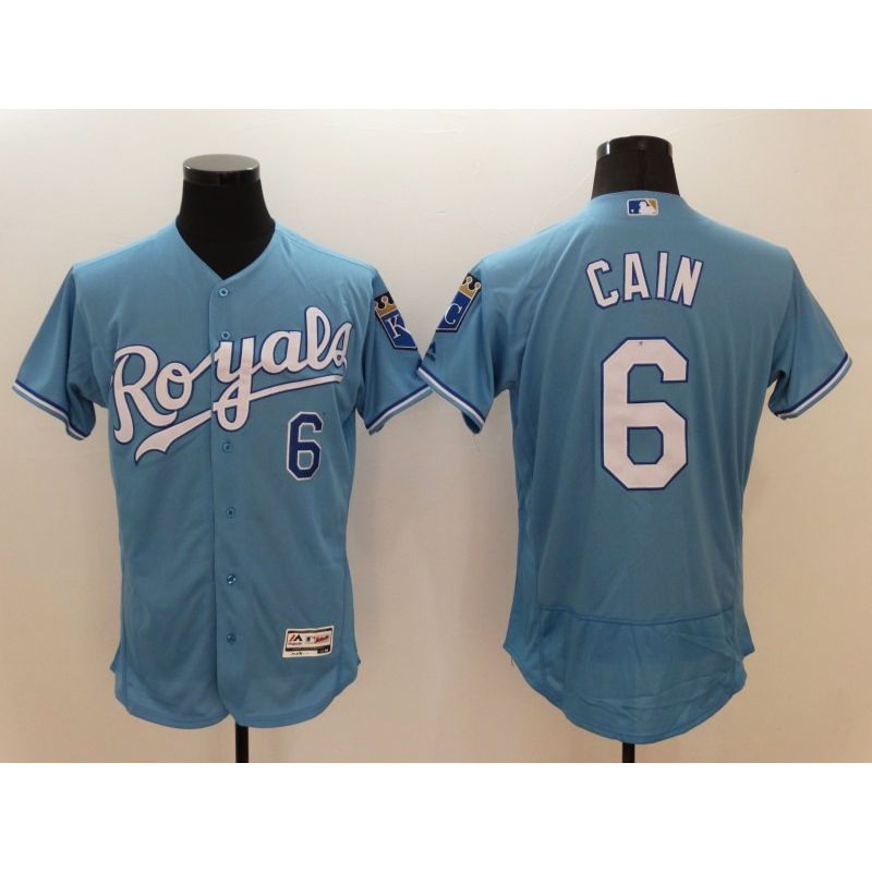 Cheap Lorenzo Cain Royals Jersey From China Light Blue 2016 FLEXBASE #6 in Men Women Youth Size