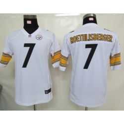 Cheap Ben Roethlisberger Steelers Youth Jersey #7 White From China
