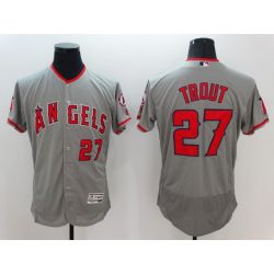 Cheap Mike Trout Angels Jersey From China Grey 2016 FLEXBASE #27 in Men Women Youth Size