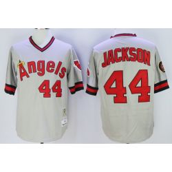 Cheap Reggie Jackson Angels Jersey From China Grey 1985 throwback 2016 FLEXBASE #44 in Men Women Youth Size
