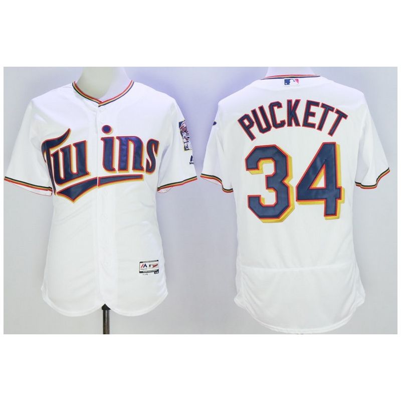 Cheap Kirby Puckett Twins Jersey From China White 2016 FLEXBASE #34 in Men Women Youth Size