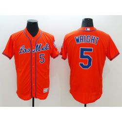 Cheap David Wright Mets Jersey From China Orange Los Mets 2016 FLEXBASE #5 in Men Women Youth Size