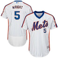Cheap David Wright Mets Jersey From China White V-neck throwback 2016 FLEXBASE #5 in Men Women Youth Size