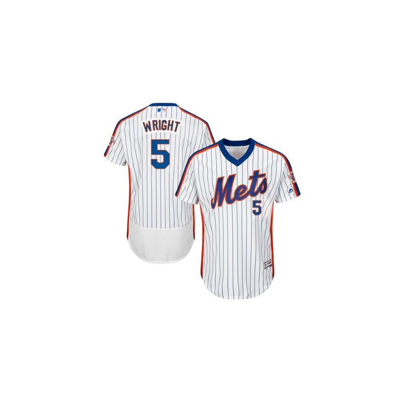Cheap David Wright Mets Jersey From China White V-neck throwback 2016 FLEXBASE #5 in Men Women Youth Size