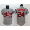 Cheap Rickey Henderson Athletics Jersey From China Grey Fashion Stars & Stripes 2016 FLEXBASE #24 in Men Women Youth Size