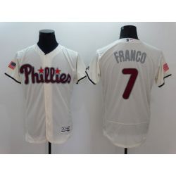 Cheap Maikel Franco Phillies Jersey From China Cream Fashion Stars & Stripes 2016 FLEXBASE #7 in Men Women Youth Size