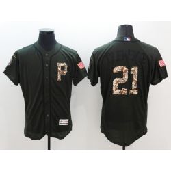 Cheap Roberto Clemente Pirates Jersey From China Olive Salute To Service 2016 FLEXBASE #21 in Men Women Youth Size