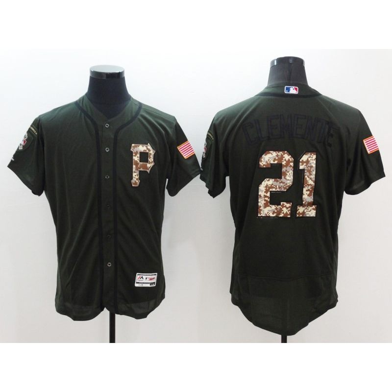 Cheap Roberto Clemente Pirates Jersey From China Olive Salute To Service 2016 FLEXBASE #21 in Men Women Youth Size Cheap Roberto Clemente Pirates Jersey From China Olive Salute To Service 2016 FLEXBASE #21 in Men Women Youth Size