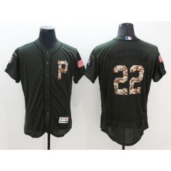 Cheap Andrew McCutchen Pirates Jersey From China Olive Salute To Service 2016 FLEXBASE #22 in Men Women Youth Size