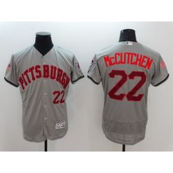 Cheap Andrew McCutchen Pirates Jersey From China Grey Fashion Stars & Stripes 2016 FLEXBASE #22 in Men Women Youth Size