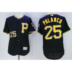 Cheap Gregory Polanco Pirates Jersey From China Black 2016 FLEXBASE #25 in Men Women Youth Size